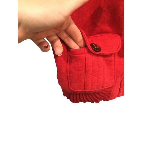 Vintage Old Navy Womens Sherpa Lined Vest Large Red Y2K Gorpcore Cabin Fisherman - Picture 9 of 9